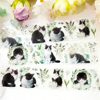 1Roll Juosta pet juosta katė 2M gėlių aromatas vadovas medžiaga Pagrindinio Fono užrašų knygelė dekoratyvinis ciklo lipdukai, pakavimo 50mm