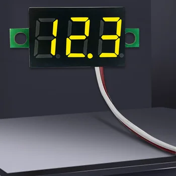 2 Laidai Mini Digital Voltmeter DC 2.5 V-40V 0.28 Colių Skaitmeninis Įtampos Testeris Raudona/Mėlyna/Geltona/Žalia Tikslus Slėgio Matavimas