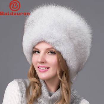 2023 Karšto Pardavimo 100% natūralus Lapės Kailio Kepurę Moterims Bžūp Storas Kailis Bžūp Žiemą Šiltą Kepurę Moterų Mados Moterų Skrybėlę Su Earmuffs Skrybėlę
