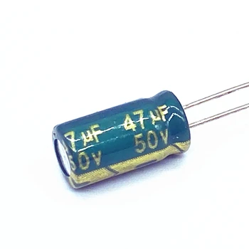 500pcs/daug aukšto dažnio žemo impedanso 47UF 50V aliuminio elektrolitinių kondensatorių dydis 6*12 47UF 50V 20%