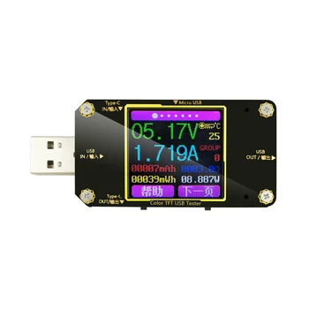 A3 USB Testeris Spalvų Tipas-C Digital Voltmeter Dc Įtampa Srovės Matuoklis Ammeter Detektorius Maitinimo Banko Įkroviklio Indikatorius