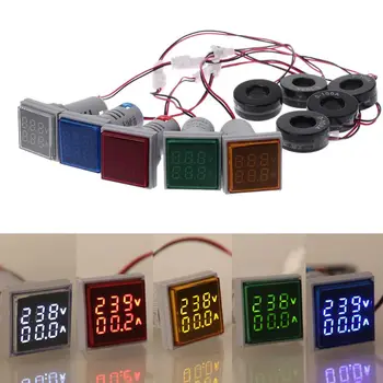 Aikštėje LED Skaitmeninis Dvigubas Ekranas Voltmeter & Ammeter Matuoklis Srovės Matuoklis 60-500V 0-100A