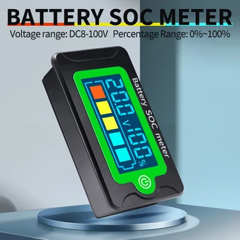 Atsparus vandeniui Baterijos SOC Galios Matuoklis Talpos Indikatorius 8-100V nuolatinės Srovės Voltmeter Ličio Geležies Fosfato Baterijos Testeris