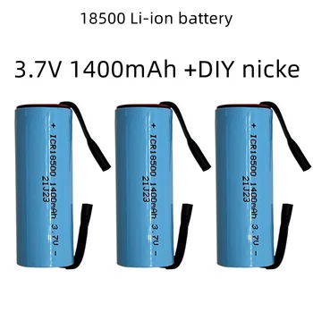 Batterie Li-Ion Įkrovimo 18500, 3.7 V, 1400mAh, légère et de grande capacité, + feuille de Nikelio à faire soi-même
