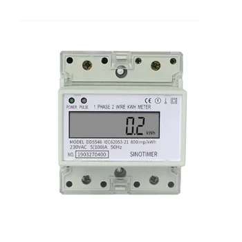 Elektra vienfazė Du Laidus AC 220V 100A Energijos Skaitiklis KWh Counter Vartojimo Analoginis Elektros Wattmeter(B)