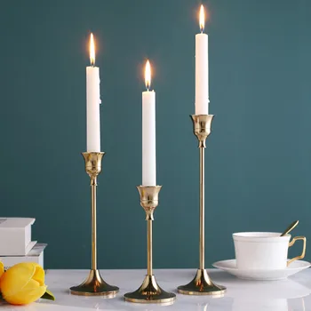 Europos stiliaus Metaliniai Žvakių Laikikliai Paprasta Auksinių Vestuvių Apdailos Juostą Šalis Kambarį Dekoro ir Namų Dekoro Žvakidė