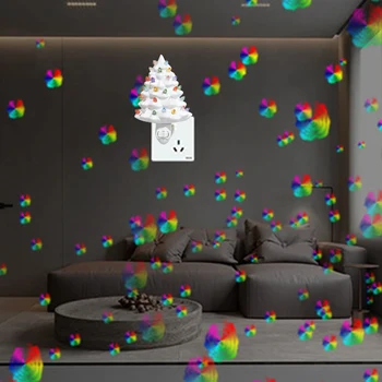 Keramikos Kalėdų Eglutė Sienos Sconce Šviesos DIODŲ Naktinis Apšvietimas Nostalgiškas Multi-Color Atostogų Dekoratyvinės Šviesos Plug-Namų Puošmena