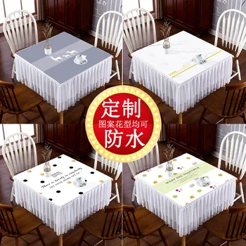 Kvadratinė staltiesė, namų aikštėje mahjong stalo dangtis, atsparus vandeniui audinys art