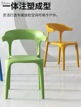 Kėdė šviesos prabangus makiažas ne-medžio masyvo valgomojo stalas, plastiko atlošas ragų kėdė, namų kėdė paprasta šiaurės valgomojo stalas