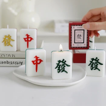 Kūrybos Stiliaus Kinijos Mahjong Formos Aromatizuoti žvakės Geros Kloties Namų Dekoro Suvenyrai Svečiams Verslo Dovanos Mini Žvakė
