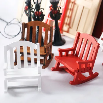 Lėlių Europos Derliaus Mini Medinės Sūpynės Kėdė Fotografijos Puošybos Rinkinį Priedai Namo Apdaila Medinių Amatų