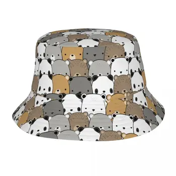 Mielas Žavinga Panda Bear Kibirą Skrybėlės Moteris Beach Sun Skrybėlės Gatvės UV Apsauga Kempingas Sesijos Skrybėlės