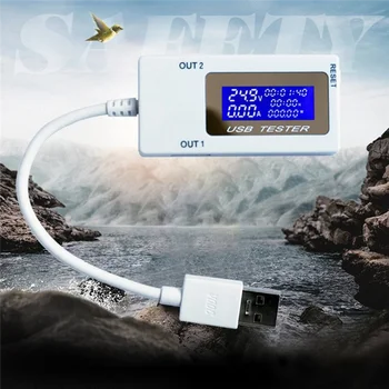 Mini USB Dual Dabartinis Įtampos Testeris USB Ammeter Baterija Testeris Stebėti USB Skaitmeninis Ekranas DC 4-30 V 0-5A 0-150W