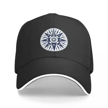 Naujas Puošnus derliaus jūrmylių kompasą tamsiai mėlyną Beisbolo kepuraitę nuo saulės skrybėlę Golfo Vyras Bžūp Moterų