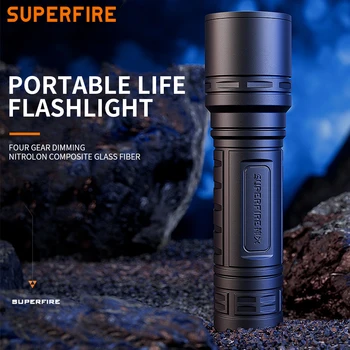 Naujas SUPERFIRE S33-X 7W Mini LED Žibintuvėlis USB Įkrovimo EDC Fakelas, Kempingas, Žvejyba, Lauko Avarinio Apšvietimo Žibintų