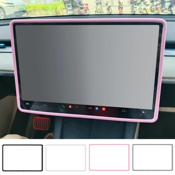 Navigacijos Ekrano Apsaugos Tesla Model 3 Y Silikoninis Apsauginis Rėmelis, Krašto Padengti Centrinės Kontrolės, Automobilių Reikmenys