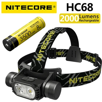 NITECORE HC68 2000 Liumenų, Elektroninių Fokusavimo Visos Dual Šviesos Šaltinis Žibintai, įskaitant NL1835HP baterija