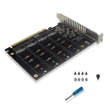PCIE į NVMEx4 M. 2 M Klavišą SSD Expansion Card PCIE X16 Riser Card Signalas, Padalintas Kortelės M. 2 PCIe RAID Card