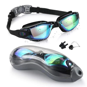 Plaukimo Akiniai Ne Ištekėjimo Anti Rūko UV Apsauga Plaukti akiniai su Nosies įrašą, ausų Apsaugos Atveju Suaugusiems Vyrams, Moterims, Vaikams