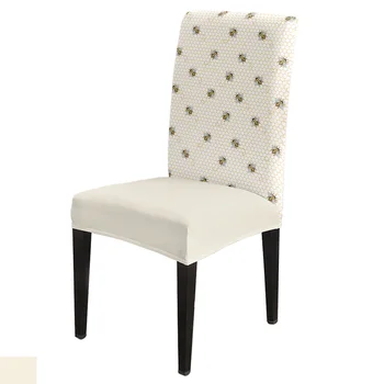 Pledas Bičių Vabzdžių Geometrijos Valgomojo Kėdės Apima Spandex Ruožas Sėdynės Padengti Vestuvių Virtuvė Pobūvių Šalies Sėdynės Atveju