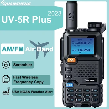 Quansheng UV-5R PLIUS Walkie Talkie, 8W Oro Juostos Radijo Mokestis, UHF VHF DTMF FM Scrambler NOAA Bevielio Dažnio Dviejų krypčių CB Radijo ryšio