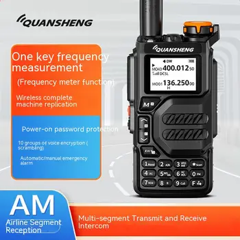 Quansheng UV-K5 walkie talkie, multi band wireless lauko mobili platforma, viena spustelėkite dažnis dažnis, aviacijos dažnis