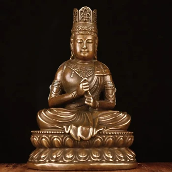 Retro Gryno Vario Tathagata Sanbao Budos Statula Darbalaukio Ornamentu