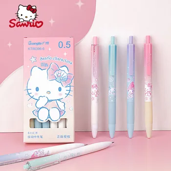 Sanrio 6/12pcs Gelio Rašiklis Kawaii Hello Kitty Didelės Vertės Super Mielas Rašyti Laisvai Mergina Širdies Mokyklos Raštinės Reikmenys Dovana Wholesal