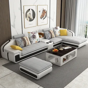 Sofa-Šiaurės dydžio kambarį technologijos audinio sofos Paprasta modernus odinis medžiaga nuimti ir skalbti latekso sofa