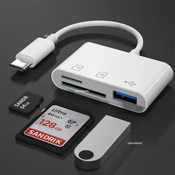 Tipas-C Micro Adapteris TF CF, SD Atminties Kortelių Skaitytuvą, Rašytojas Compact Flash USB-C, Pro Huawei 
