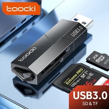 Toocki Kortelių Skaitytuvas USB3.0-SD Micro SD TF Atminties Kortelė, Adapteris, skirtas PC Nešiojamas Priedai Multi Smart Cardreader Kortelių Skaitytuvas