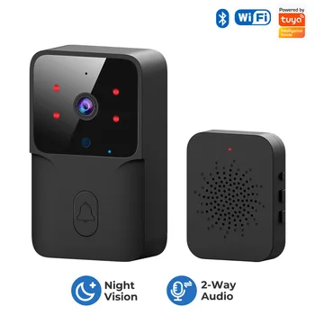 Tuya WiFi Smart Video Doorbell Belaidė Lauko HD Kamera, Apsaugos Durų Bell Naktinio Matymo Vaizdo Domofonas Balso Saugumo Kameros