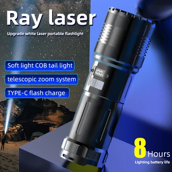 Tvirtas žibintuvėlis ypač ryškus įkrovimo lauko long-range lazerio zoom taktinis itin ilgo nuotolio xenon LED lempos