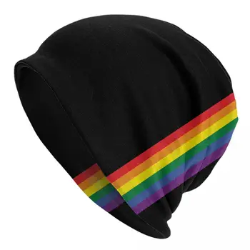 Vaivorykštė Pasididžiavimas LGBT Skullies Beanies Kepurės Unisex Mados Žiemą Šilta Megzta kepurė Suaugusiųjų Transseksualų Gėjai, Lesbietės, variklio Dangtis, Skrybėlės