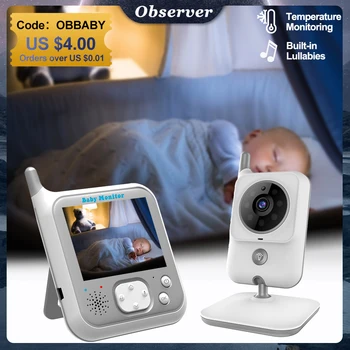 VB607 Video Baby Monitor 3.2 Colių LCD Aukle 2 Garso Nakties Šviesos Cam Temperatūros Nustatymo Auklės Pet Kūdikio Lopšinė Fotoaparatas