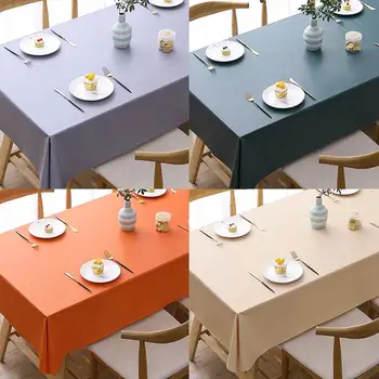 Vientisos spalvos staltiesė, pažangios ir modernios minimalistinės krėslų medžiaga, valgomojo stalas, medžiaga, atsparus vandeniui staltiesė