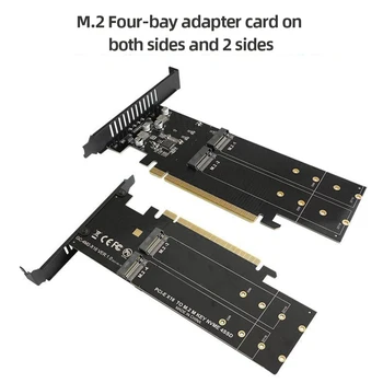 VSD Stove Kortelės M Klavišą HDD Adapteris Valdytojas M. 2 NVME Adapteris Valdybos Metalo PCIE 3.0 X16 4 Lizdas Palaiko Raid su Heatsink