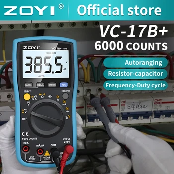 ZOYI VC17B+ Skaitmeninis Multimetras 6000 Skaičiuoja Multimetro Multitester Skaitmeninis Profesional Tranzistorius, Kondensatorius Testeris lcr esrmeter