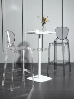 Šiaurės kūrybos atlošas skaidrus, baro kėdės akrilo paprastas plastiko aukšta kėdutė, kavos aukštos taburetės