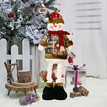 Santa Claus Statulėlės Sniego Lėlė Žavinga Teleskopinės kojos Kalėdų Lėlės Figūrėlės Snaigės Pledas Audinio Holiday Home