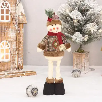 Santa Claus Statulėlės Sniego Lėlė Žavinga Teleskopinės kojos Kalėdų Lėlės Figūrėlės Snaigės Pledas Audinio Holiday Home