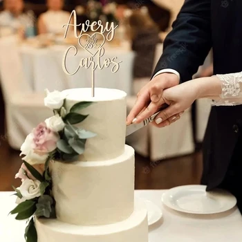 Custom Kaimiškas Vainikas Inicialai tortas topper vestuvių Tortas topper Kaligrafija pirmąsias raides Asmeninį Monograma Tortas Topper