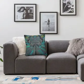 Kopija Mėlyna-Juoda Spiralė Dizaino Aikštėje Užvalkalas Pagalvė Padengti Pagalvėlė Zip Dekoratyvinis Komfortą Mesti Pagalvę Namų Sofa